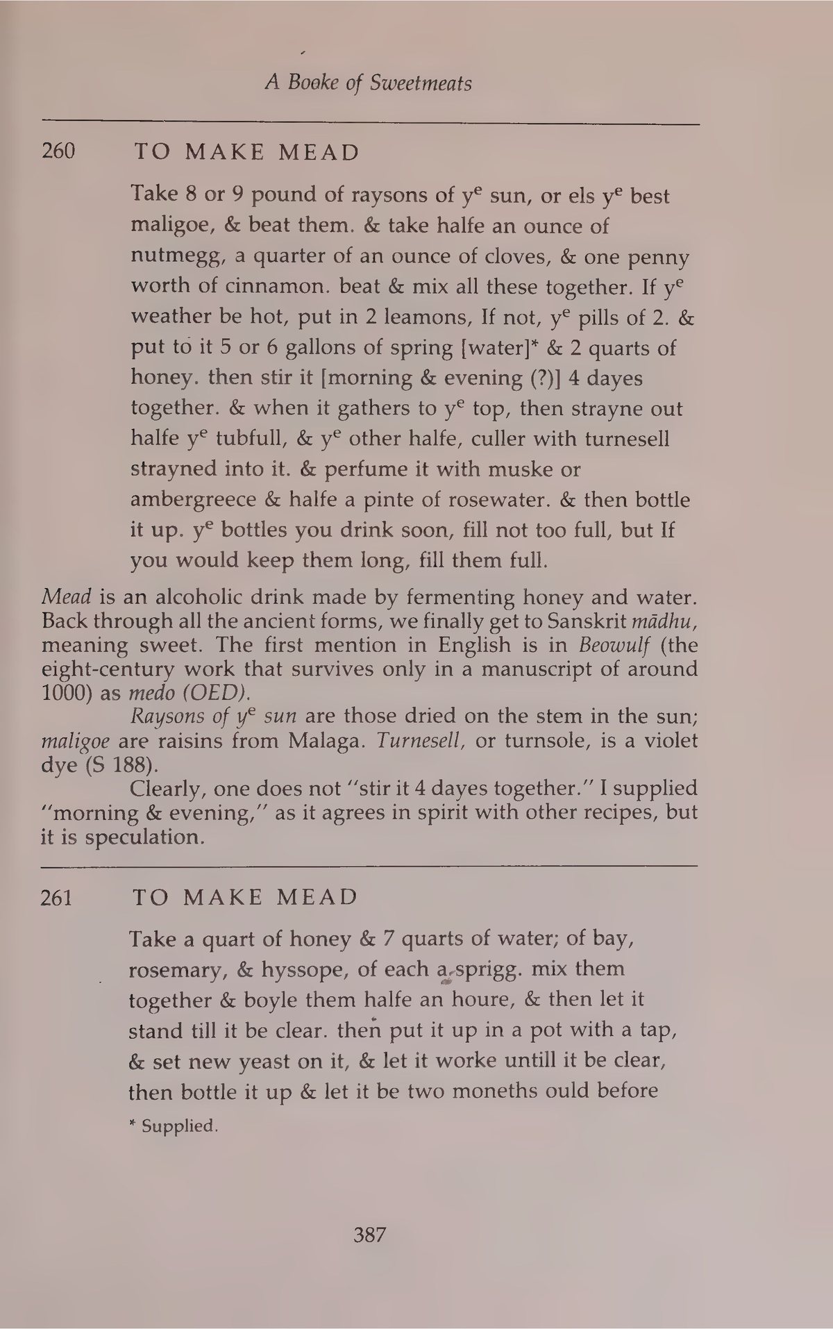 Printed page 387 containing Mead (S260) and Mead (S261)