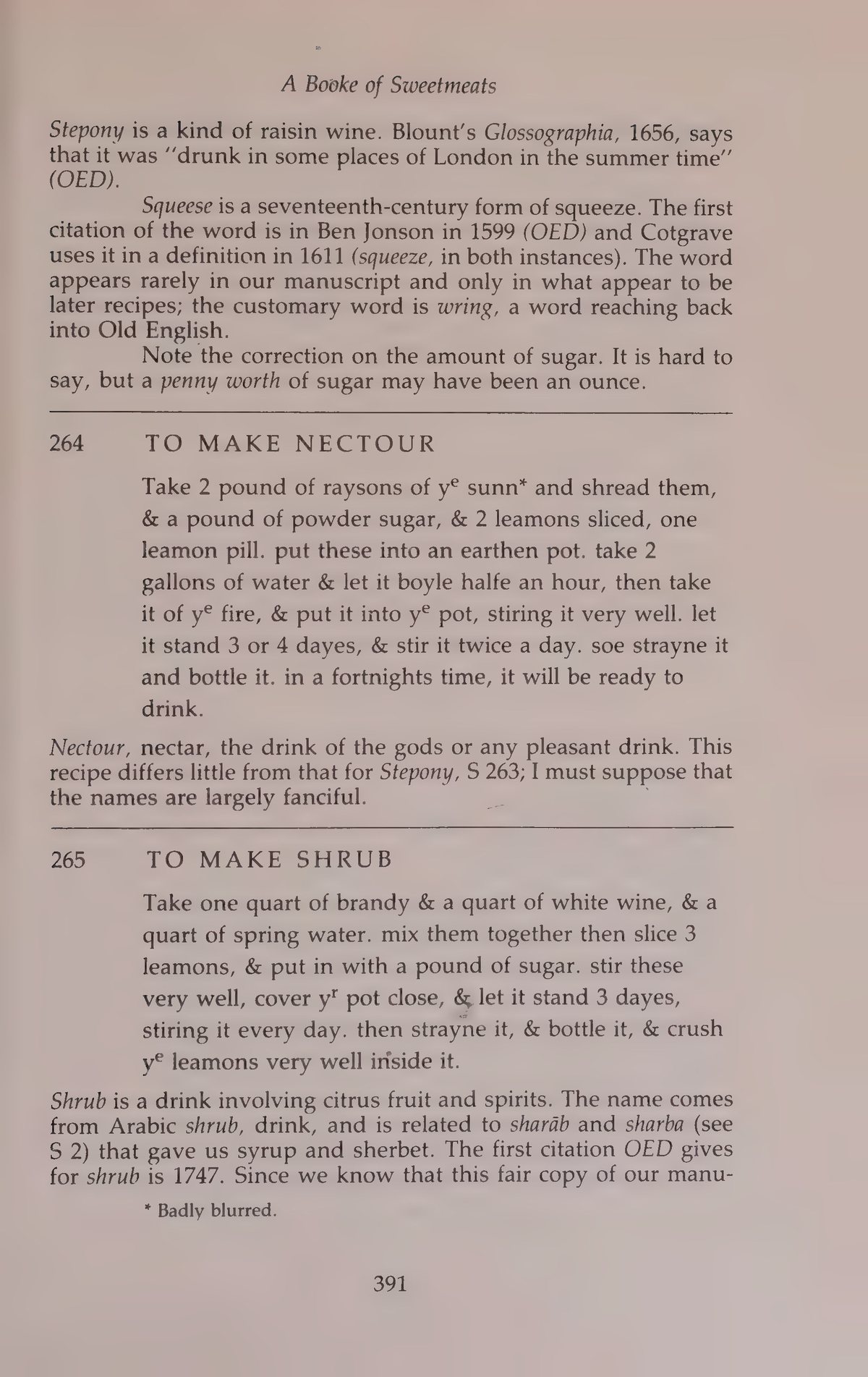 Printed page 391 containing Nectour and Shrub
