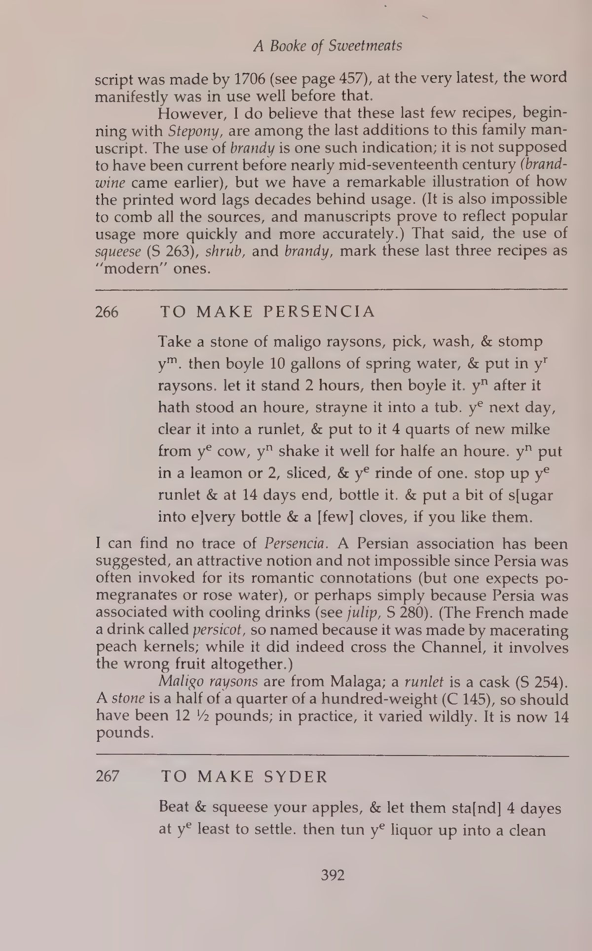 Printed page 392 containing Persencia and Syder