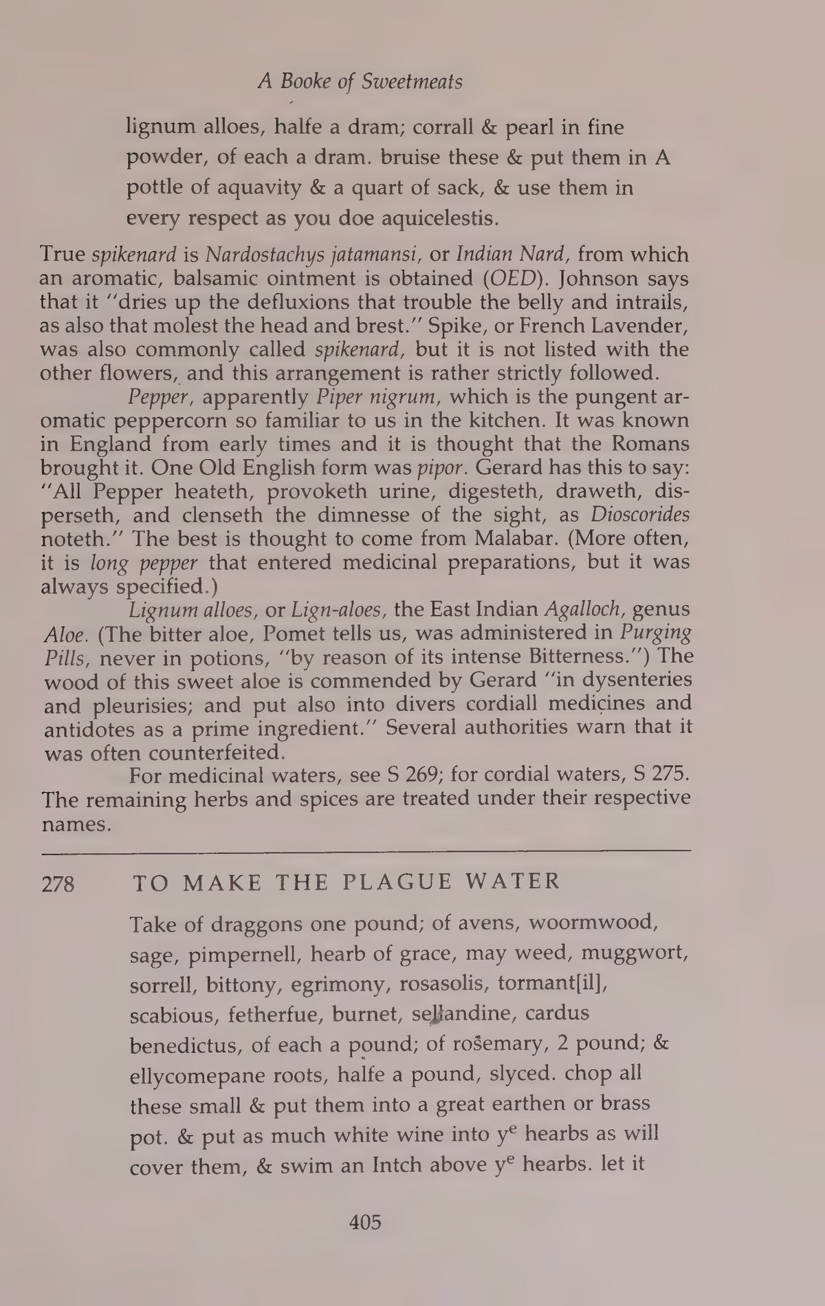 Printed page 405 containing The Plague Water