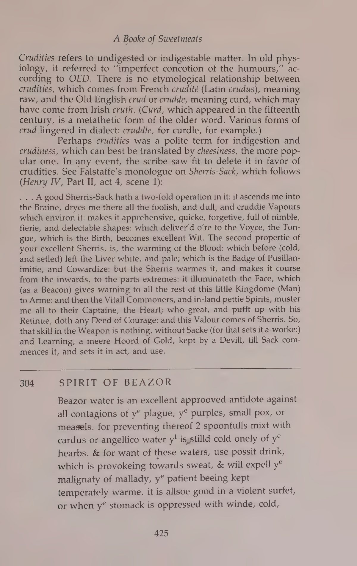 Printed page 425 containing Spirit Of Beazor